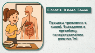 8 клас НУШ. Процеси травлення у кишці. Виведення з організму неперетравлених решток їжі 