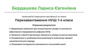 Перезавантаження НУШ: 1-4 класи