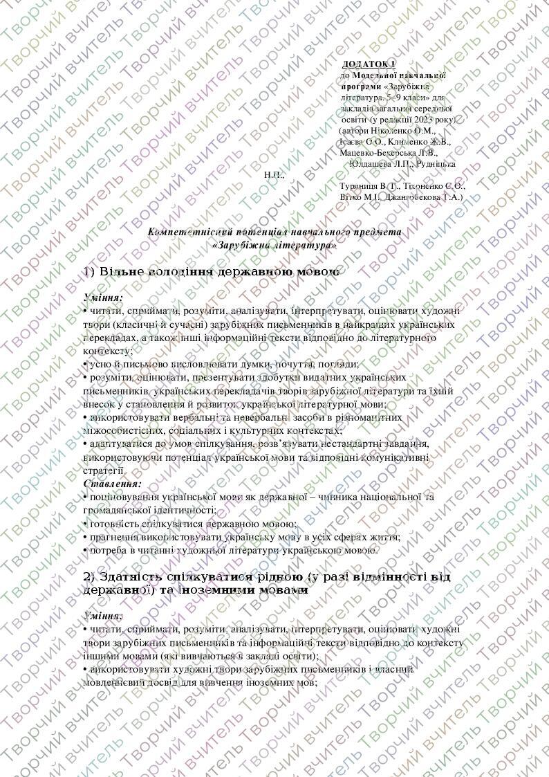 КАЛЕНДАРНО-ТЕМАТИЧНЕ ПЛАНУВАННЯ уроків зарубіжної літератури в 5 класі ...