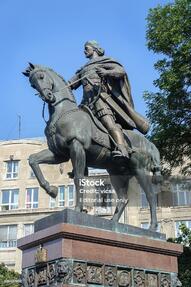 Пам'ятник королю Данилу Галицькому у Львові - Роялті-фрі Ukrainian Culture Стокове фото