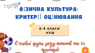 Групи результатів. Фізична культура: критерії оцінювання. 5–9 класи НУШ