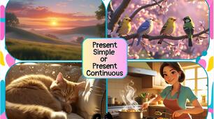 Present Simple or Present Continuous CARDS (12 шт.)