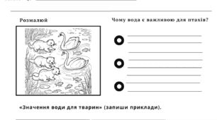 Значення води для живих організмів Робочий аркуш