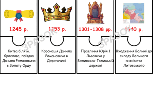 Комплект історичних пазлів для вивчення дат (7 клас НУШ, історія України) НА УВЕСЬ НАВЧАЛЬНИЙ РІК
