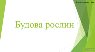 ЯДС "Будова рослин"