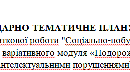 Календарно-тематичне планування з соціально-побутового орієнтування (70 занять)