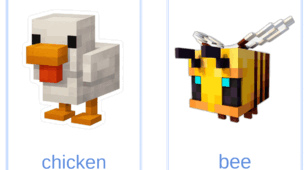 Minecraft animals карточки, 34 шт