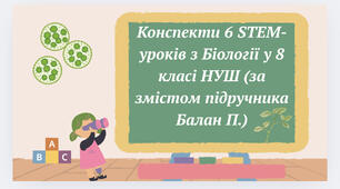 Конспекти 6 STEM-уроків з Біології у 8 класі + Календарно-тематичне планування з біології для 8-го класу НУШ, 70 годин
