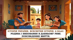 Презентація "Родина і виховання в Давньому Римі. Повсякденне життя" 6 клас