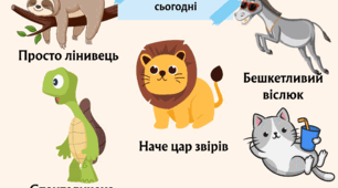 Картка настрою та рефлексії "Кумедні тварини"