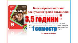КТП (з групами результатів) англійська мова 8 клас НУШ 1 семестр (3,5 години) Карпюк