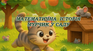 Математика для дошкільників. "Математична історія. Мурчик у саду"