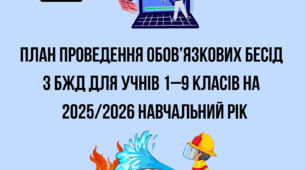 План проведення обов’язкових бесід  з БЖД для учнів 1–9 класів на 2025/2026 навчальний рік