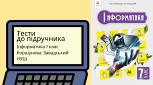 Методична підтримка для вчителів. Тести із Інформатики для 7 класу (НУШ). Підручник 2024 року Коршунова