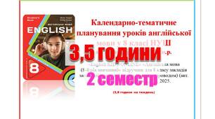 КТП (з групами результатів) англійська мова 8 клас НУШ 2 семестр (3,5 години) Карпюк