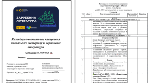 Календарно-тематичне планування із зарубіжної літератури в 10 класі  (рівень стандарту) 1 год в тиждень (35) на 2025-2026 н. р. за НОВОЮ програмою