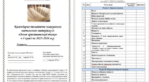 Календарно-тематичне планування навчального матеріалу із «Основ християнської етики» в 4 класі на 35 год. (1 на тиждень)за НОВОЮ програмою (автори: Сохань Г.С., Гусаков І.М., Гусак М.Є.) на 2025-2026 н.р.