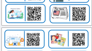 Доміно з QR-кодами з теми "Газети та журнали"