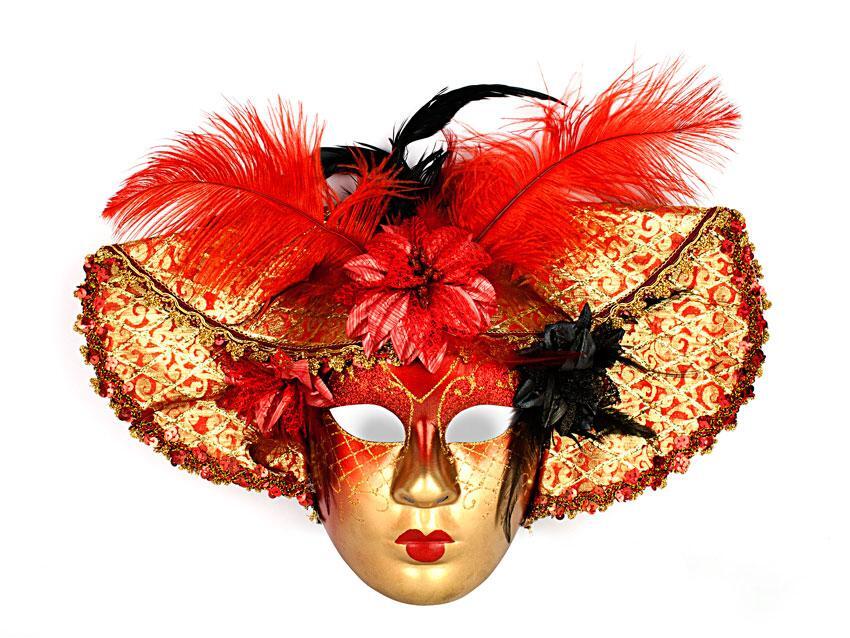 Венеціанська Маска Dama di Venezia 45х35х8 см Червоний (12115), ціна: 380 ₴, купити на Prom.ua