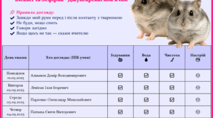 🐹 Таблиця догляду за домашніми улюбленцями