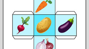 Об'ємні навчальні кубики: «Fruits», «Vegetables», «Drinks»,  «Food»