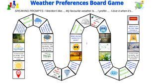 🌦️ Weather Preferences Board Game — Настільна гра з теми "Погода" (англійська мова)