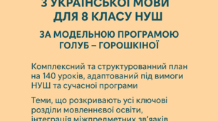 Календарно-тематичне планування з української мови 8 клас (Голуб, Горошкіна) НУШ