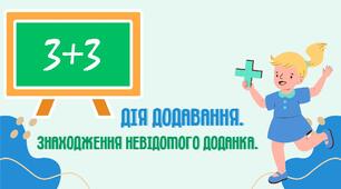 Презентація "Дія додавання. Знаходження невідомого доданка" 2 клас НУШ