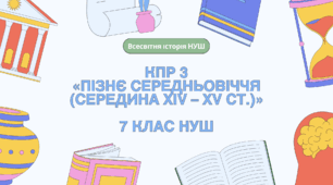 Комплексна контрольна робота (ГР 1, 2, 3) з розділу 3 «ПІЗНЄ СЕРЕДНЬОВІЧЧЯ (середина XIV – XV ст.)», 7 клас НУШ / ВСЕСВІТНЯ ІСТОРІЯ