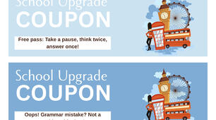 School Upgrade Coupons - мотиваційні купони для уроків англійської мови