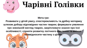 Дидактична гра Чарівні голівки звірят