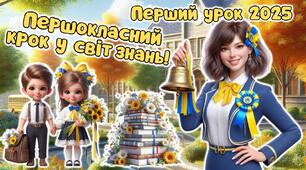 Перший урок 2025. 1 клас. Анімована інформаційно-ігрова презентація "Першокласний крок у світ знань"