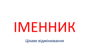 Іменник. Цікаве відмінювання.(НУШ)