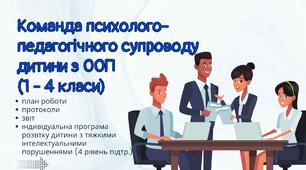 Тека "Команда психолого-педагогічного супроводу дитини з ООП (1 - 4 класи)"