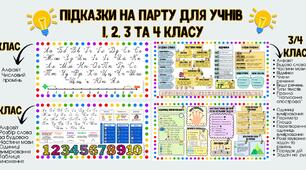 📚 Підказки на парту для учнів 1 та 2 класу