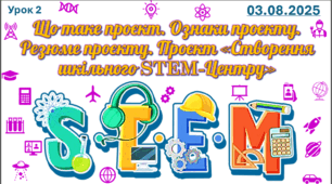 урок 2. Що таке проєкт. Ознаки проєкту. Резюме проєкту. Проєкт «Створення шкільного STEM-Центру»