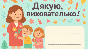 Листівка-подяка «Дякую, вихователько!»