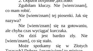 Граматично-розмовний практикум Liczebniki porządkowe. Znać, umieć, wiedzieć