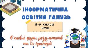 Групи результатів. Інформатика: критерії оцінювання. 5–9 класи НУШ