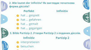 Perfekt. Робочий лист для 6 класу (німецька мова, A1–A2)