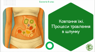Презентація, конспект уроку та робочі аркуші на тему "Ковтання їжі. Процеси травлення в шлунку". 8 клас НУШ