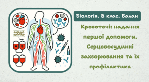 8 клас НУШ. Кровотечі: надання першої допомоги. Серцевосудинні захворювання та їх профілактика