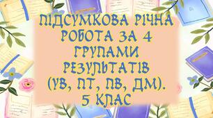 Комплексна річна підсумкова робота за 4 групами результатів (УВ, ПТ, ПВ, ДМ) для 5 класу із зарубіжної літератури 2025-2026