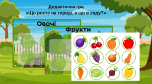 Дидактична гра «Що росте на городі, а що в саду?»