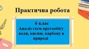 Практична робота з географії для 6 класу НУШ на тему "Аналіз схем кругообігу води, кисню, карбону в природі" за програмою Запотоцького С.