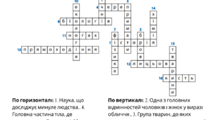 Кросворд до уроку "Місце людини в системі органічного світу"