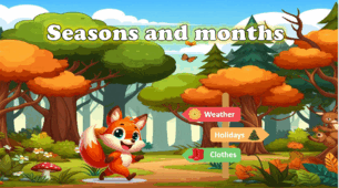 Інтерактивна презентація "Seasons and months". Пори року та місяці.