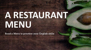 Restaurant menu