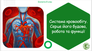 Презентація, конспект уроку та робочі аркуші на тему "Система кровообігу. Серце його будова, робота та функції". 8 клас НУШ