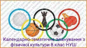 Календарно-тематичне планування з фізичної культури 8 клас НУШ